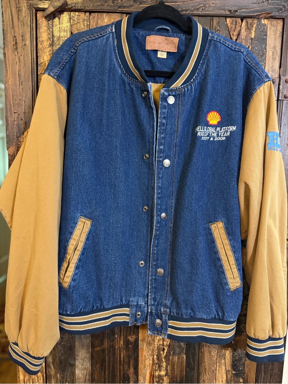 RARE Shell Global Rig of the Year 2007 2008 Port Authority Denim Jacket L